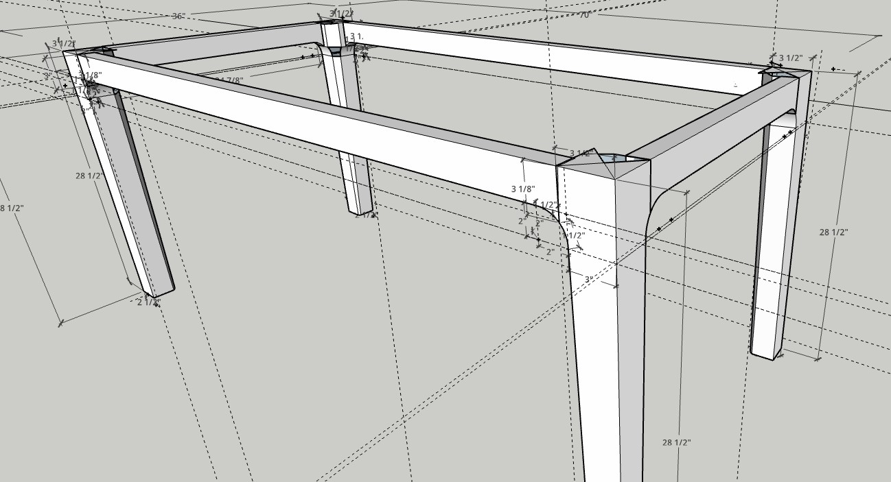 Detailed Drawings of a Custom Dining Table