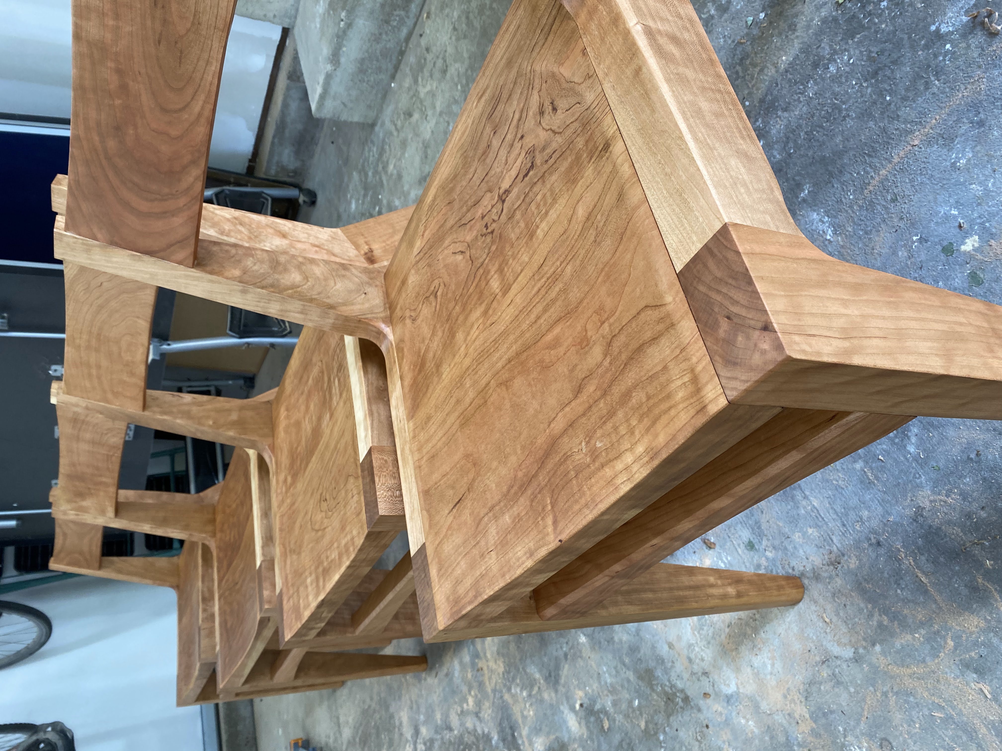 Cherry wood grain on custom furniture, Milwaukee-area studio