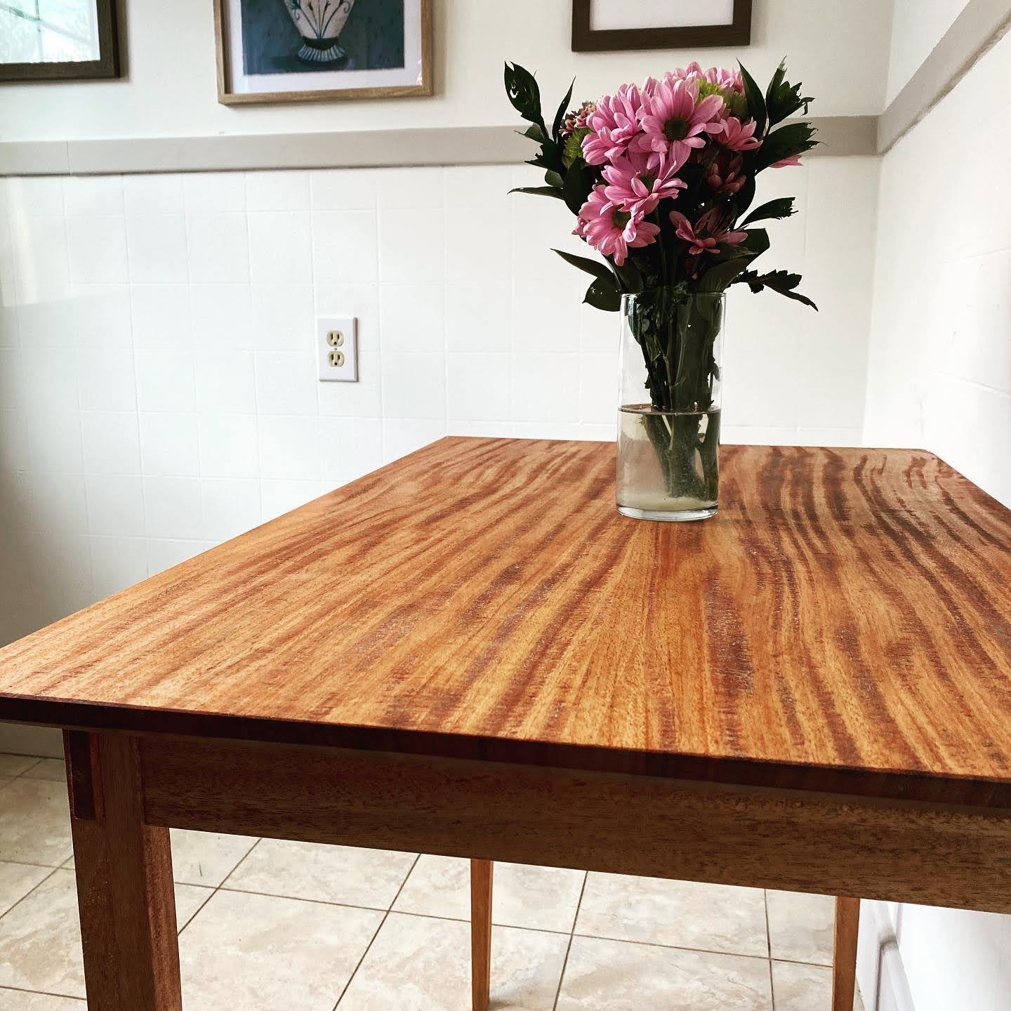 Small mahogany accent table, custom furniture by Goldthorne Studio, Milwaukee